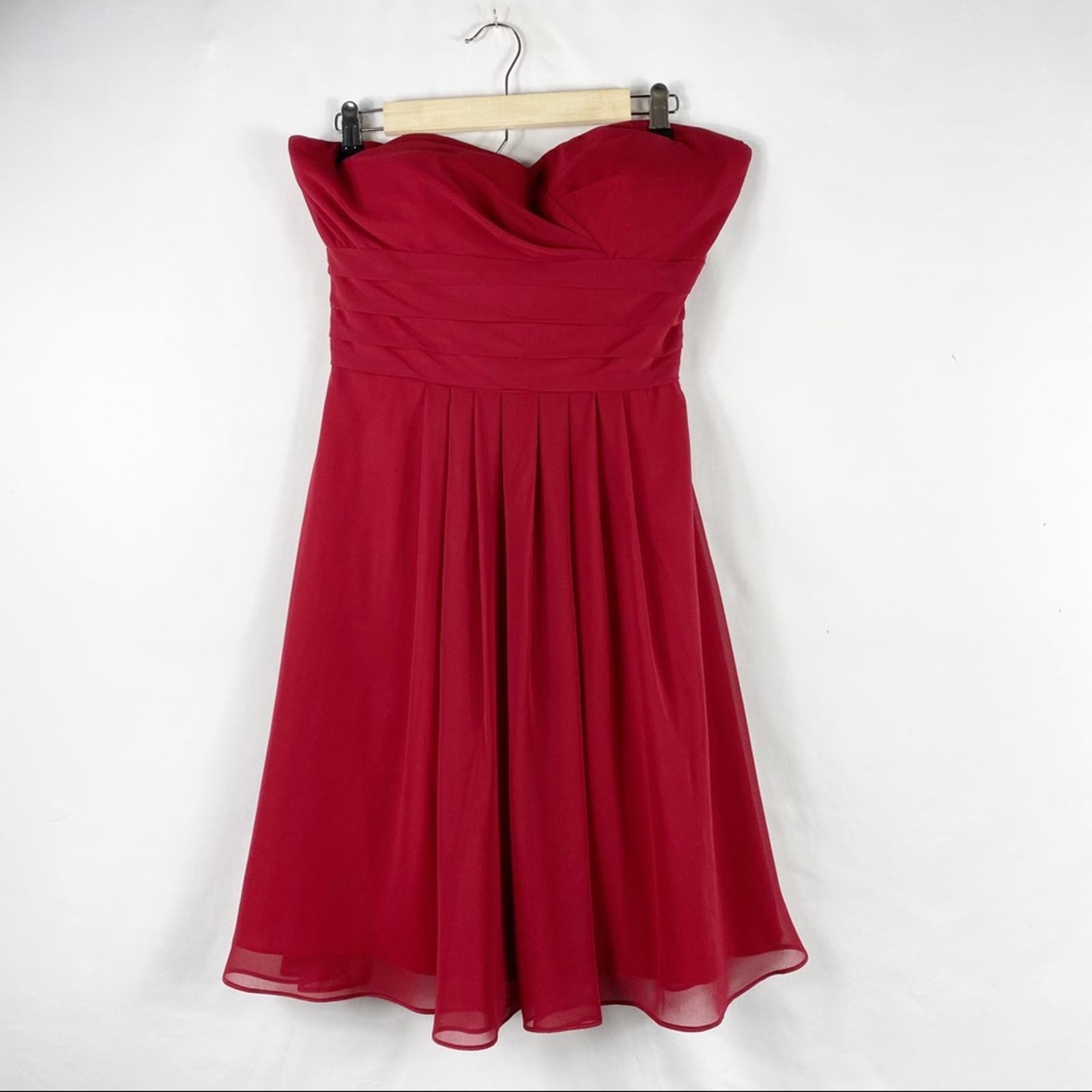 Bill Levkoff Cranberry Chiffon Dress In Size 10